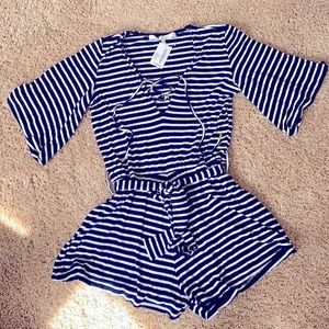 Blue/white Romper